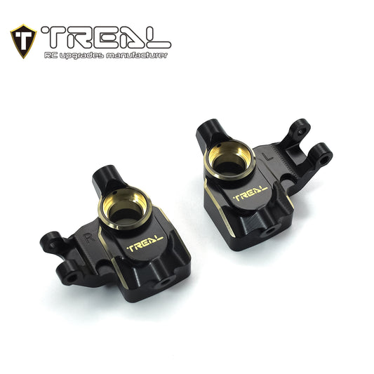 TREAL UTB18 Capra Brass Front Steering Knuckles Inner Portal Covers Set (2P) 35.8g/pc Heavy Weight Upgrades-Black