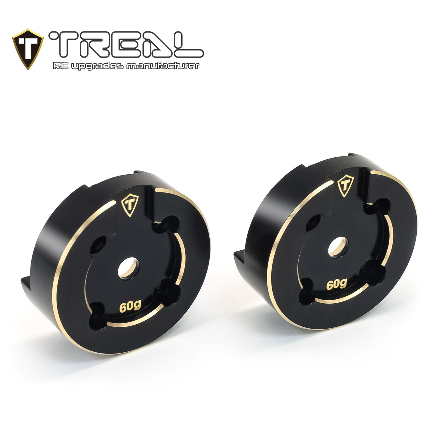 TREAL UTB18 Capra Brass Outer Portal Covers Set (2) CNC Machined Heavy Weight Upgrades-Black