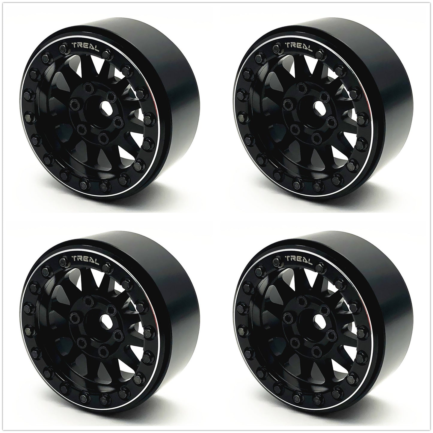 Treal 1.9 beadlock wheels (4P-Set) Alloy Crawler Wheels for 1:10 RC Scale Truck -Type D
