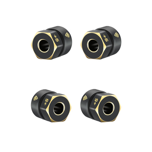 Treal Brass Extended Hex Hubs Wheel Spacers for SCX24 Upgrades +5mm Black