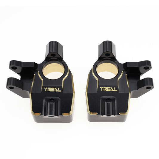Treal Brass Front Inner Portal Covers Steering Knuckles 60g for Axial Capra UTB/SCX10 III Black-Type B