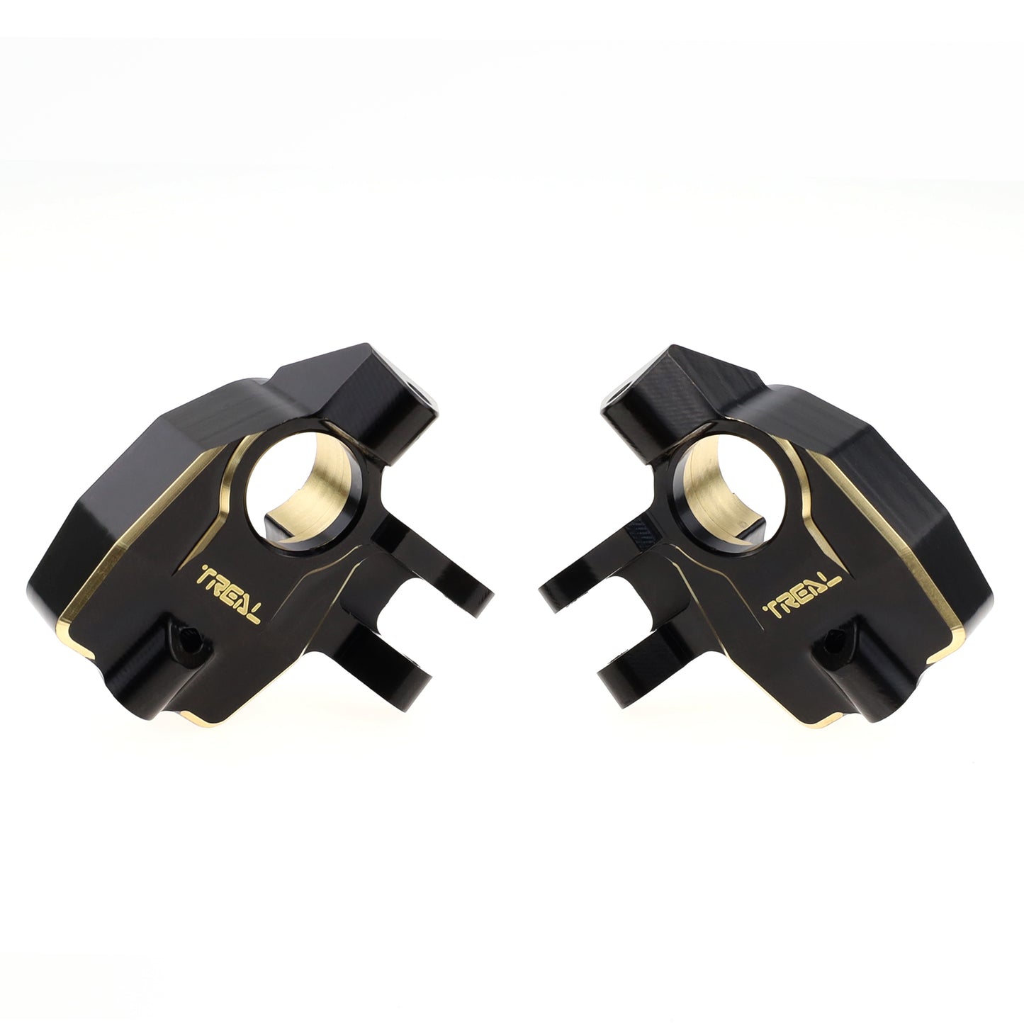 Treal Brass Front Inner Portal Covers Steering Knuckles 60g for Axial Capra UTB/SCX10 III Black-Type B