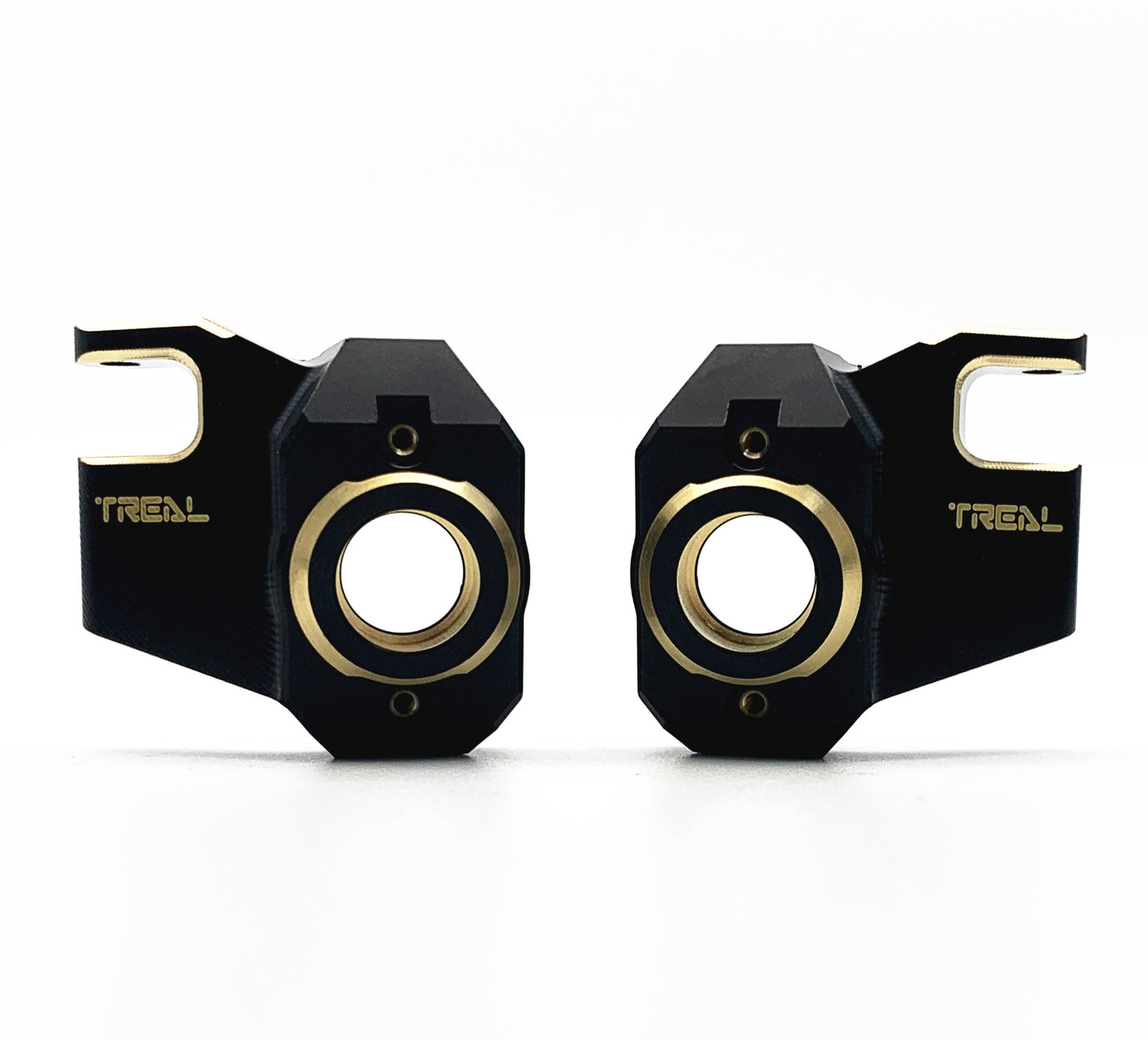 Treal Brass Front Steering Knuckles for SCX10 III Straight Axle Compatible with SCX10 III Early Ford Bronco 1/10th RC Truck