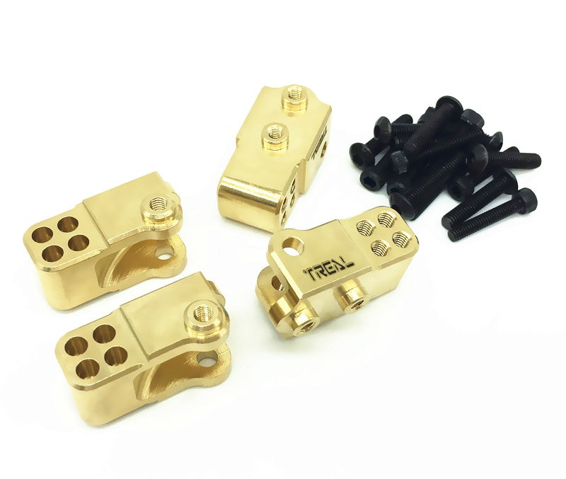 Treal Brass Front and Rear Lower Shock Suspension Link Mounts 4p for Element Enduro RC