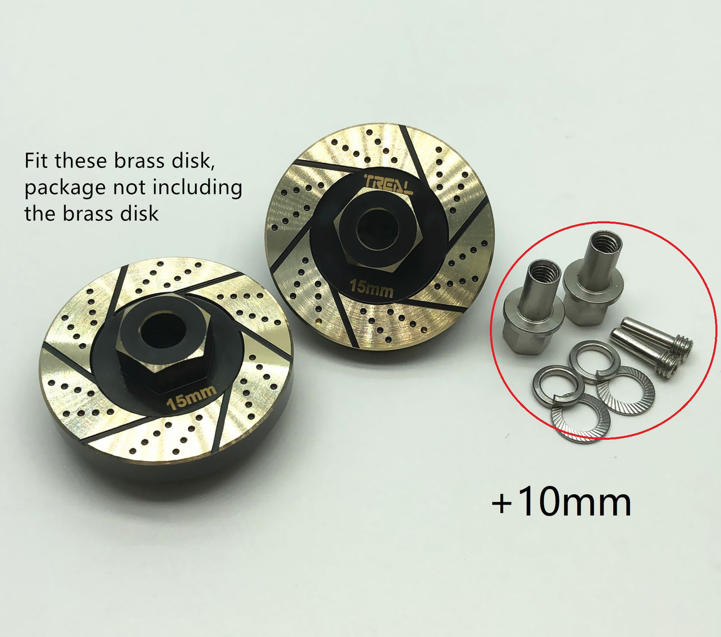 Treal Hardware for TRX-4 Brass Extended Wheel Hubs +10MM