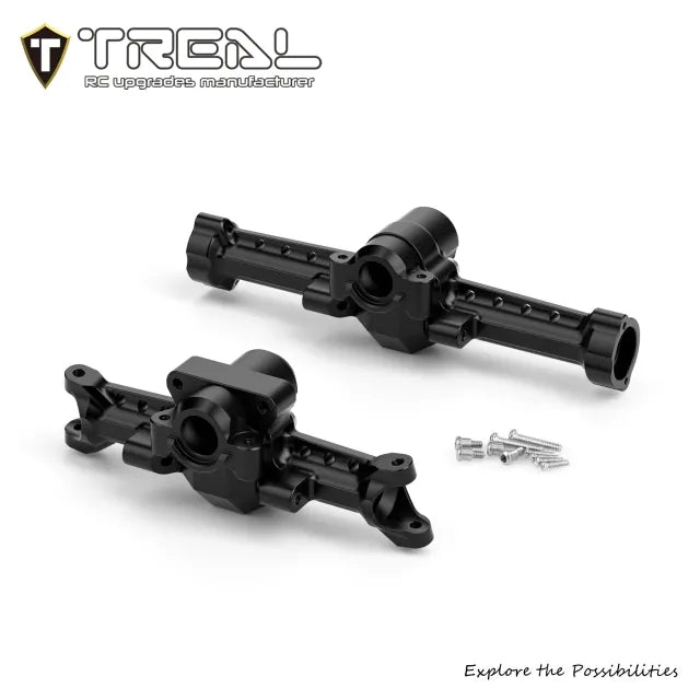 TREAL Front & Rear Axle Housings Aluminum 7075 Diamond-Style for Axial SCX30-V3