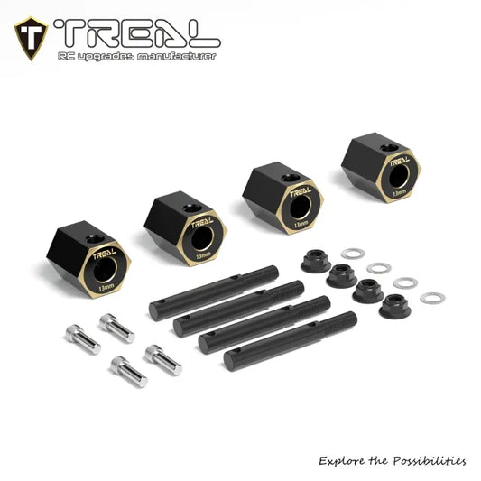 TREAL Brass Wheel Hex Hubs Adaptors Extended Hub for Axial 1/8 AXP8 Gilamon 13mm