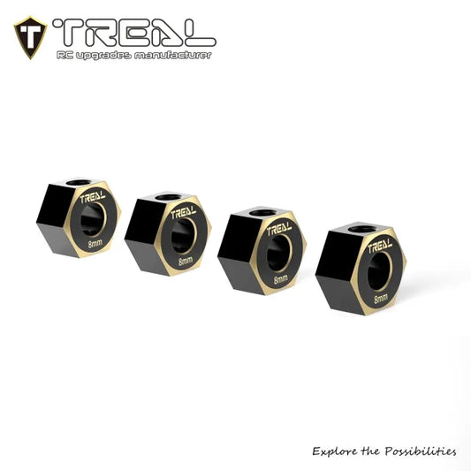 TREAL Brass Wheel Hex Hubs Adaptors Extended Hub for Axial 1/8 AXP8 Gilamon 8mm