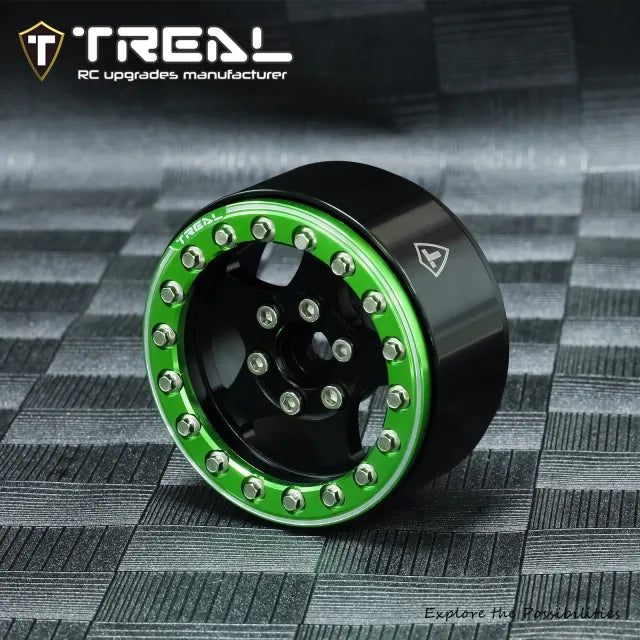 TREAL 1.9 Beadlock Rings Aluminum Replacement for 1.9 Type D/E Wheels 1:10 RC Crawler Cars Green/Orange/Purple