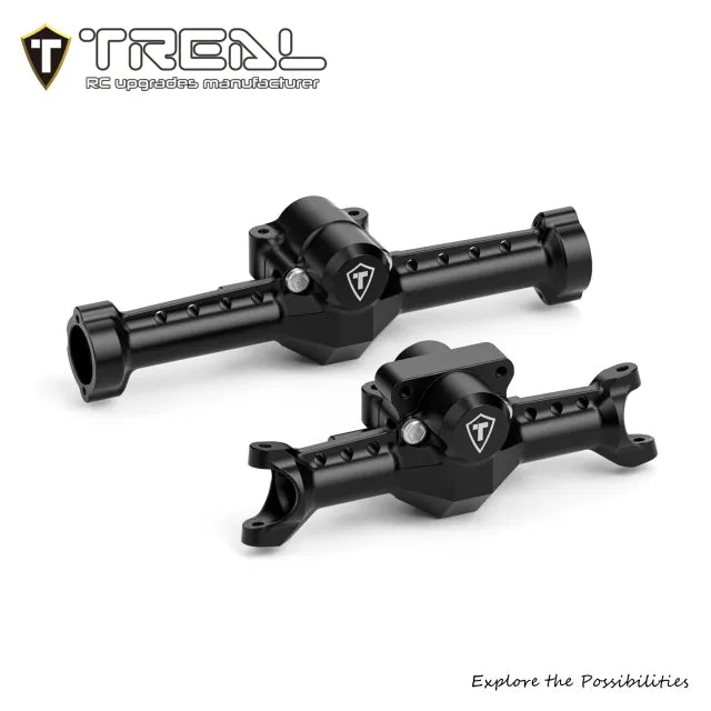 TREAL Front & Rear Axle Housings Aluminum 7075 Diamond-Style for Axial SCX30-V3