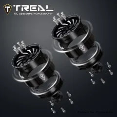 TREAL 1.9 Beadlock Wheels - Cyclone Style CNC Machined Aluminum Rims (4-Pack)  for 1/10 RC Crawlers e.g. TRX4, SCX10 III, and Ascent