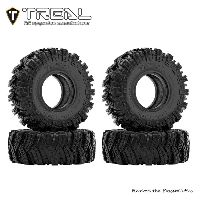 TREAL 1.0 Tires Rock Terrain Crawler Tires for TRX4M SCX24 1/18 1/24 RC Crawlers-Type C X0051E3RMJ
