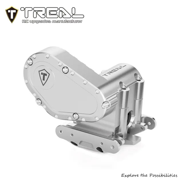 TREAL Aluminum 7075 Transmission Case And Skid Plate for Axial SCX30