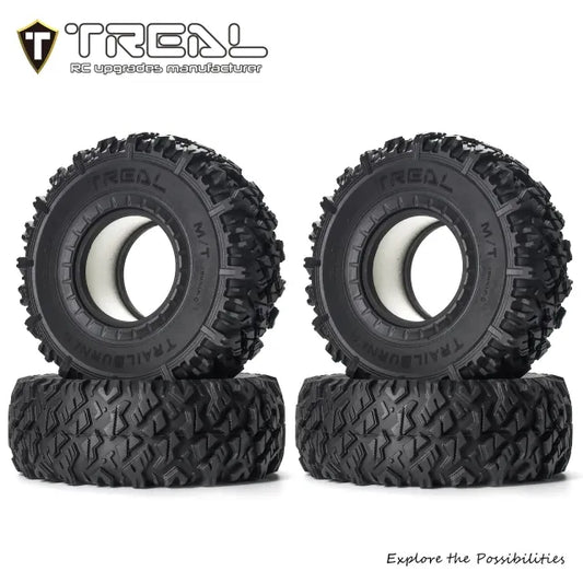 TREAL 1.9 Tires TrailBurner Rubber Tyre Set (4P) RC Beadlock Wheel Tires for 1:10 RC Crawler Axial SCX10 II SCX10 III Capra TRX4 Gen8 Ascent