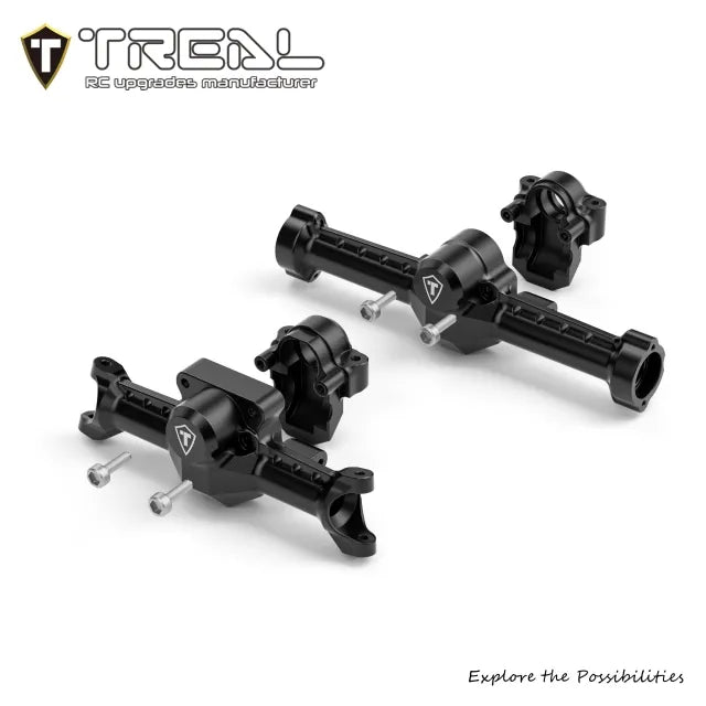 TREAL Front & Rear Axle Housings Aluminum 7075 Diamond-Style for Axial SCX30-V3