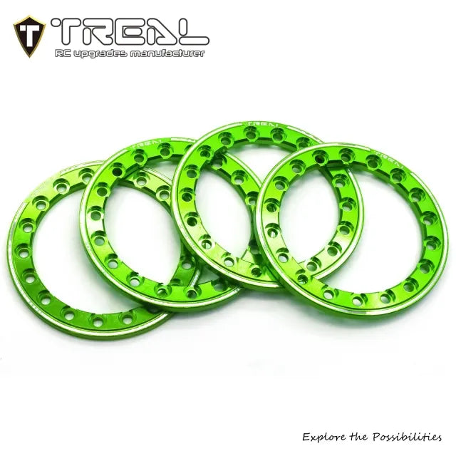 TREAL 1.9 Beadlock Rings Aluminum Replacement for 1.9 Type D/E Wheels 1:10 RC Crawler Cars Green/Orange/Purple