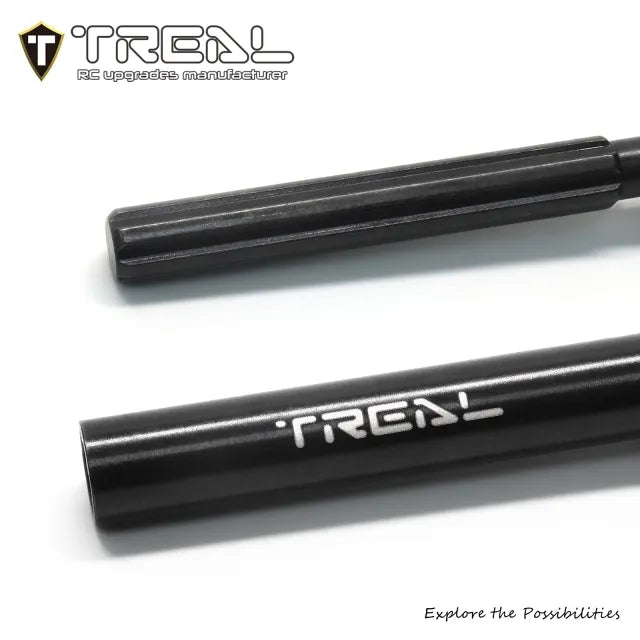 TREAL Harden Steel Driveshafts (2) 91-125mm Universal Center Drive Shaft Upgrades for Axial 1/10 SCX10 III Capra
