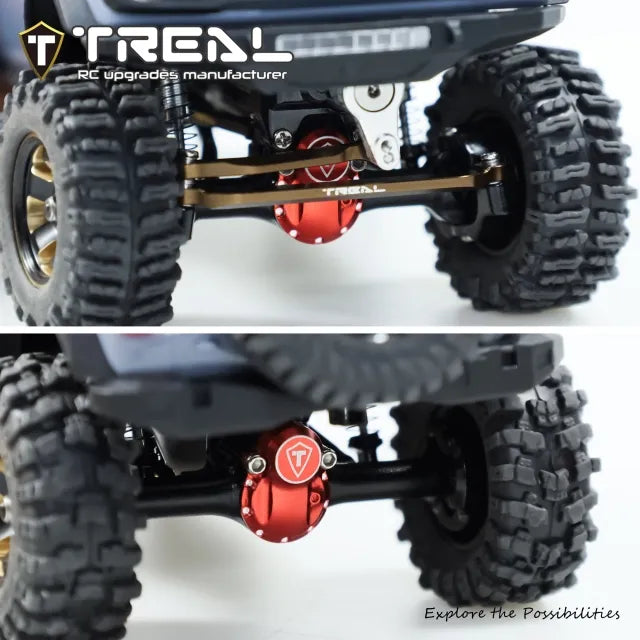 TREAL Aluminum 7075 Front and Rear Axle Housings Vintage Style Upgrades for Axial SCX30-V2
