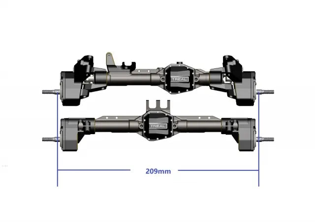 TREAL SCX10 Pro Rear Axle Portals Kit Complete Set w stub axle shafts for Axial SCX10 PRO Comp axles