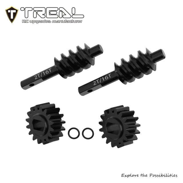 TREAL Harden Steel 2T/16T Axle Worm Gears Set for 1/30 Axial SCX30