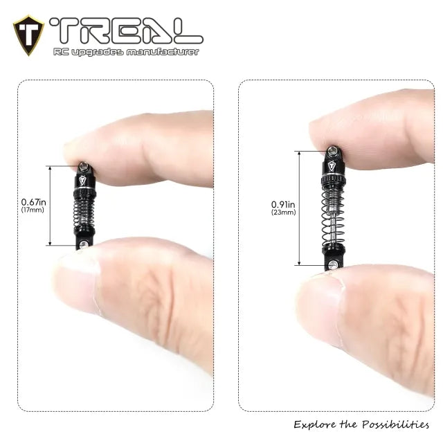 TREAL Aluminum Adjustable Dampers (4P) 23mm for Axial SCX30