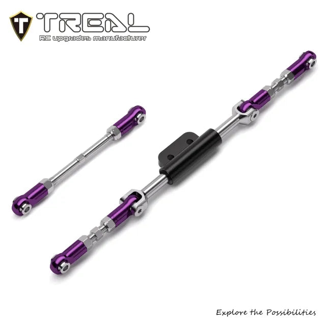 TREAL 7075 Aluminum Front Steering Link Set Drive Linkages for Vanquish H10 Optic