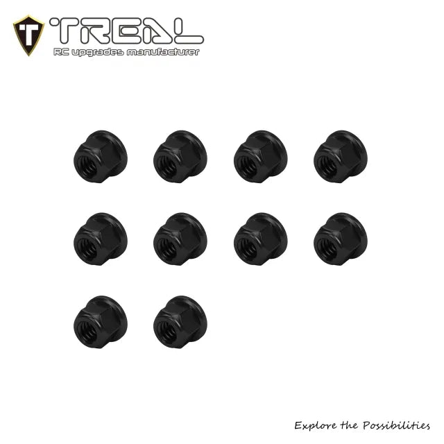 TREAL Aluminum 7075 M2 Nuts (10P) for Axial SCX30