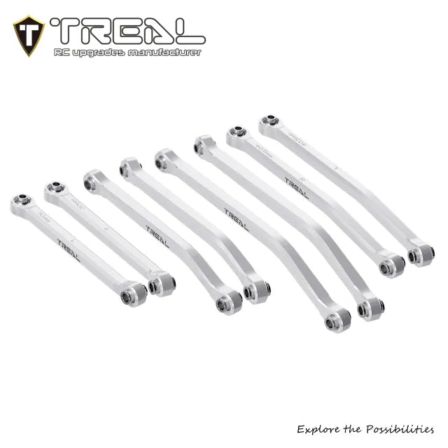 TREAL 7075 Aluminum High Clearance Chassis Links(8P) Set for Axial SCX30