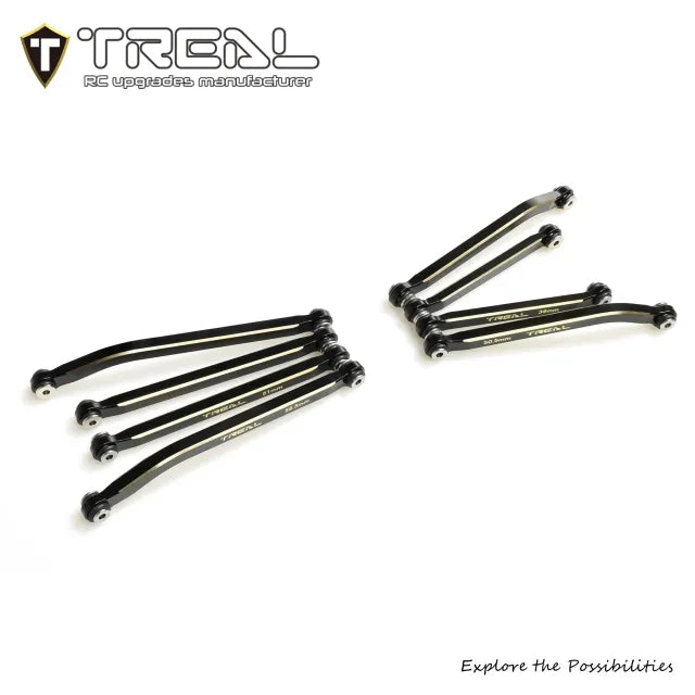 TREAL Brass High Clearance Links(8P) Heavy Weight 37g Chassis Linkages for SCX24 C10 JLU Bronco 4Runner Axial 1/24 RC Crawler Car