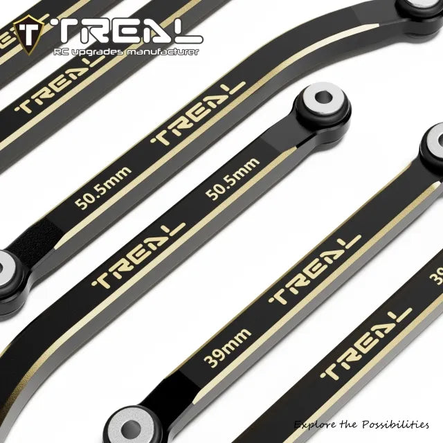 TREAL Brass High Clearance Links(8P) Heavy Weight 44g Chassis Linkages for SCX24 Gladiator Dodge Summit Axial 1/24 RC Crawler Car