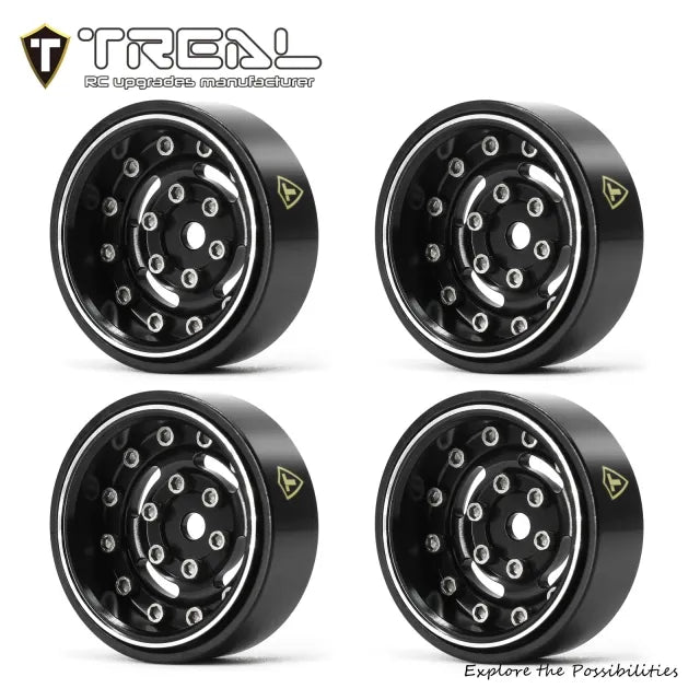 TREAL 1.0 Beadlock Wheels Deep Dish Rims (4P) for SCX24 AX24 FCX24 TRX ...