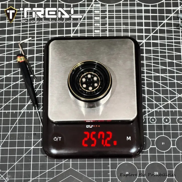 TREAL 1.9 Beadlock Wheels Brass Heavy Weight 257g Wheel Rims for 1/10 Scale RC Crawlers TRX4 SCX10-B