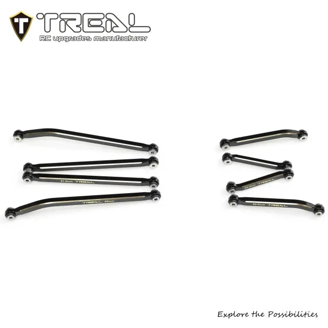 TREAL Brass High Clearance Links Set(8P) CNC Chassis Link Set for SCX24 AXI90081 Deadbolt Betty