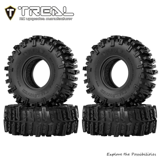 TREAL 1.0 Sticky RC Crawler Tires TrailBurner 62mm (4P) for 1/24 SCX24 FCX24-Type B X0051DZER1