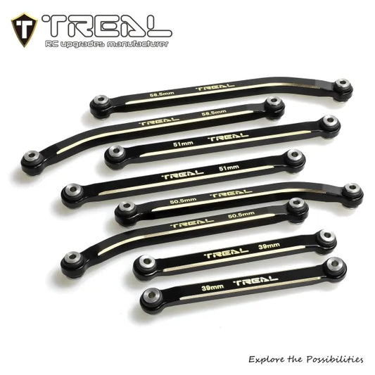 TREAL Brass High Clearance Links(8P) Heavy Weight 37g Chassis Linkages for SCX24 C10 JLU Bronco 4Runner Axial 1/24 RC Crawler Car