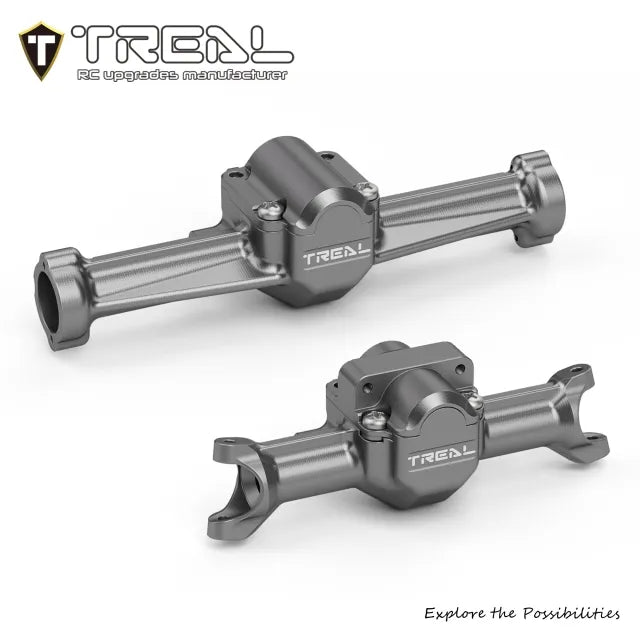 TREAL SCX30 Front and Rear Axle Housings Set CNC Machined 7075 Aluminum Upgrades