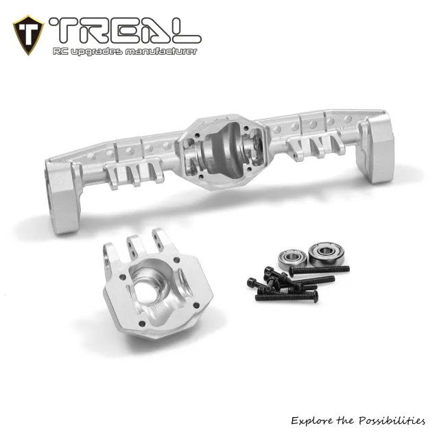 TREAL 7075 Aluminum Rear Portal Axle Housing (Diamond) for Axial SCX10 III 1/10 RC Crawler